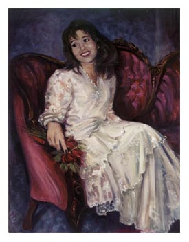 Portrait of Connie Quintana in her Wedding Dress